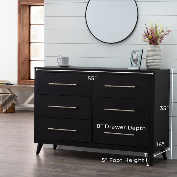 Mercury Row® Kai 6 Drawer 55'' W Double Dresser & Reviews Wayfair